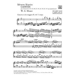 SCIARRINO S.: CADENZE PER I CONCERTI PER PIANOFORTE KV 467, 482, 491, 503, 537 DI W. A. MOZART