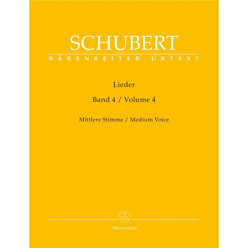 SCHUBERT F.: LIEDER VOL. 4 - MEDIUM VOICE URTEXT