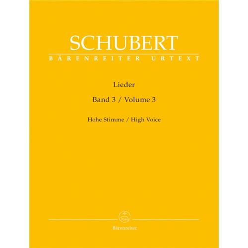 SCHUBERT F.: LIEDER VOL. 3 -  HIGH VOICE URTEXT