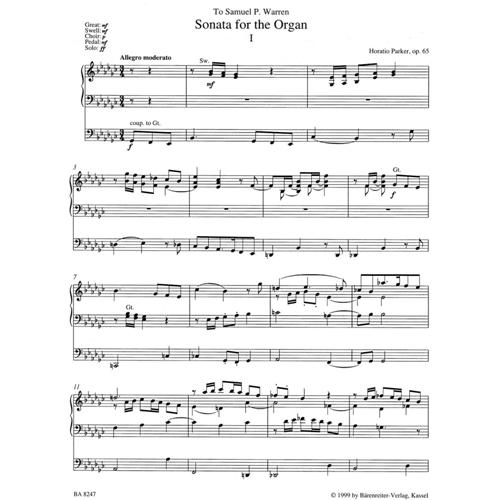 PARKER H.: SINFONISCHE ORGEL 3 - SONATA IN MI BEM. MINORE OP. 65