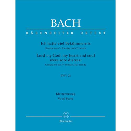 BACH J. S.: LORD MY GOD, MY HEART AND SOUL WERE SORE DISTREST BWV 21 - VOCAL SCORE C-PF URTEXT