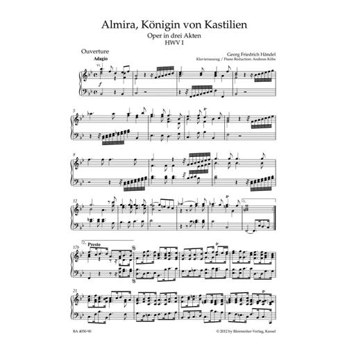 HANDEL G. F.: ALMIRA, KONIGIN VON KASTILIEN HWV1