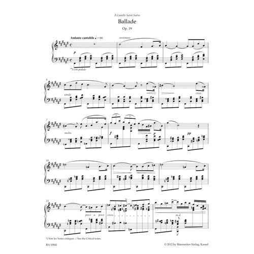 FAURÉ G.: BALLADE OP. 19 URTEXT