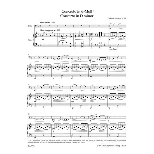 RIEDING O.: CONCERTO IN SI MIN. OP. 35 ARRANG. FOR CELLO
