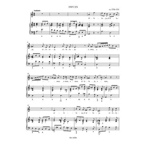 HANDEL G. F.: NINE AMEN AND HALLELUIA MOVEMENTS FOR SOPRANO AND BASSO CONTINUO HWV 269-277