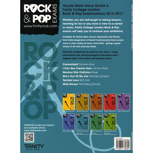 AA. VV.: ROCK & POP EXAMS: VOCALS - GRADE 6 MALE VOICE CON CD PLAY-ALONG TRINITY COLLEGE LONDON