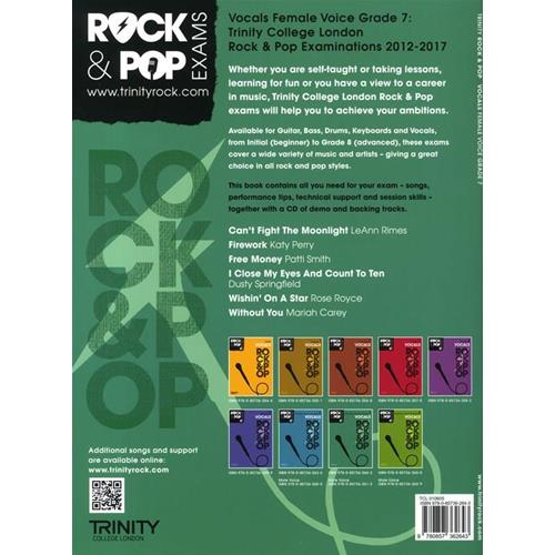 AA. VV.: ROCK & POP EXAMS: VOCALS - GRADE 7 FEMALE VOICE CON CD PLAY-ALONG TRINITY COLLEGE LONDON