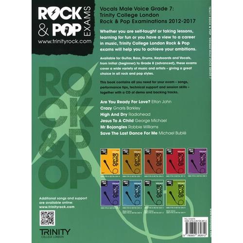 AA. VV.: ROCK & POP EXAMS: VOCALS - GRADE 7 MALE VOICE CON CD PLAY-ALONG TRINITY COLLEGE LONDON