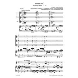 MOZART W. A.: MISSA IN C MAJ "CORONATION MASS" KV317 (ARRANGED FOR FEMALE CHOIR SMA) VOCAL SCORE - URTEXT