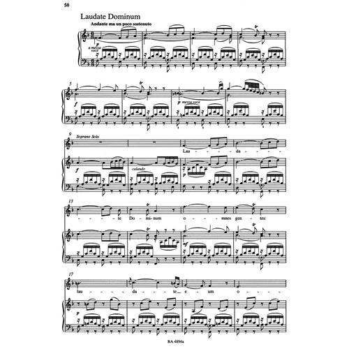 MOZART W. A.: VESPERAE SOLENNES DE CONFESSORE KV 339 - VOCAL SCORE C-PF URTEXT