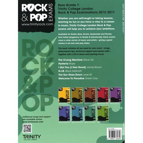 AA. VV.: ROCK & POP EXAMS: BASS - GRADE 7 CON CD PLAY-ALONG TRINITY COLLEGE LONDON
