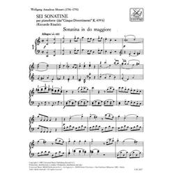 MOZART W. A.: 6 SONATINE PER PIANOFORTE (RISALITI)