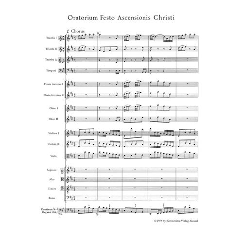 BACH J. S.: ASCENSION ORATORIO BWV 11 - STUDY SCORE