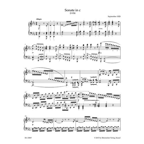 SCHUBERT F.: SONATA IN C MINOR D 958 - URTEXT