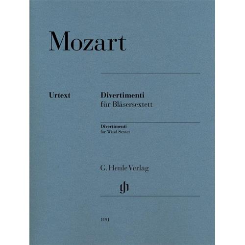 MOZART W. A.: DIVERTIMENTI FOR 2 OBOES, 2 HORNS AND 2 BASSOONS (WIND SEXTET) PARTI - URTEXT 