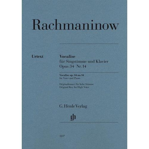 RACHMANINOFF S.: VOCALISE OP. 34 N. 14 FOR VOICE AND PIANO - ORIGINAL KEY FOR HIGH VOICE URTEXT