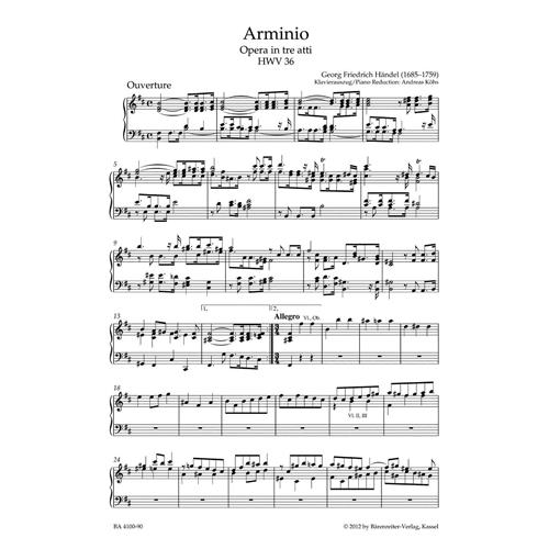 HANDEL G. F.: ARMINIO OPERA IN 3 ATTI HWV36