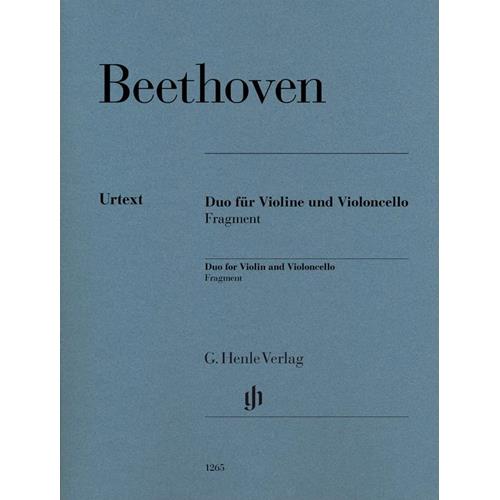 BEETHOVEN L. V.: DUO FOR VIOLIN AND VIOLONCELLO FRAGMENT - URTEXT