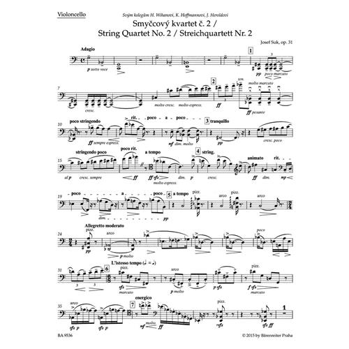 SUK J.: STRING QUARTET N. 2 OP. 31 - PARTI - URTEXT