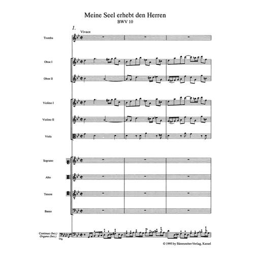 BACH J. S.: MEINE SEEL ERHEBT DEN HERREN BWV 10 - STUDY SCORE (FULL SCORE) URTEXT