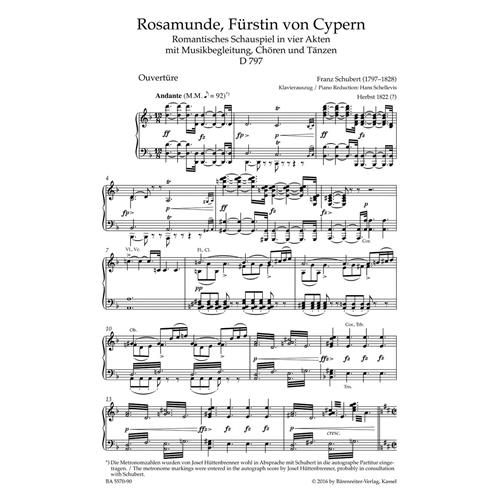 SCHUBERT F.: ROSAMUNDE, FURSTIN VON CYPERN D 797 - VOCAL SCORE URTEXT