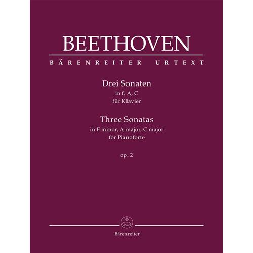 BEETHOVEN L. V.: 3 SONATAS IN F MIN, A MAJ, C MAJ FOR PIANO OP. 2 - URTEXT
