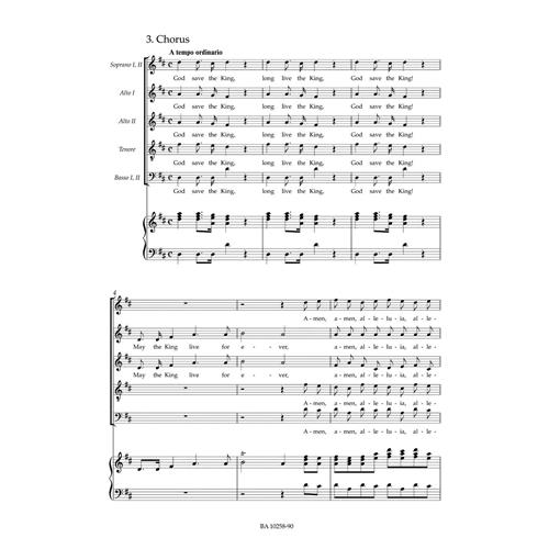 HANDEL G. F.: ZADOK THE PRIEST - CORONATION ANTHEM HWV 258 - VOCAL SCORE C-PF URTEXT
