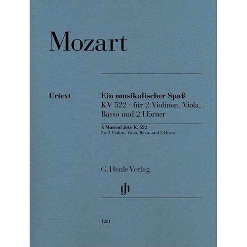MOZART W. A.: A MUSICAL JOKE K. 522 FOR 2 VIOLINS, VIOLA, BASSO AND 2 HORNSIN F PARTI - URTEXT 