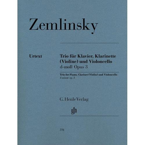 ZEMLINSKY A.: TRIO PER PIANO, CLARINETTO (VIOLINO) E VIOLONCELLO D MINOR OP. 3 - URTEXT
