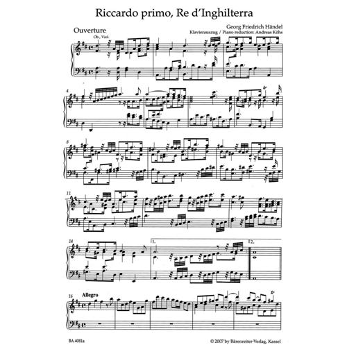 HANDEL G. F.: RICCARDO PRIMO, RE D'INGHILTERRA