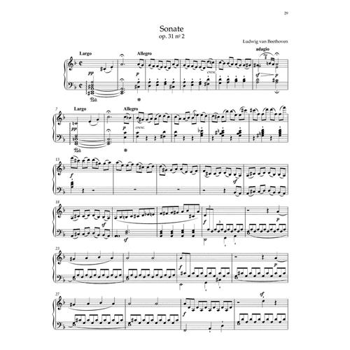 BEETHOVEN L. V.: 3 SONATAS IN G MAJOR, D MINOR (TEMPEST), E-FLAT MAJOR FOR PIANO OP. 31 - URTEXT