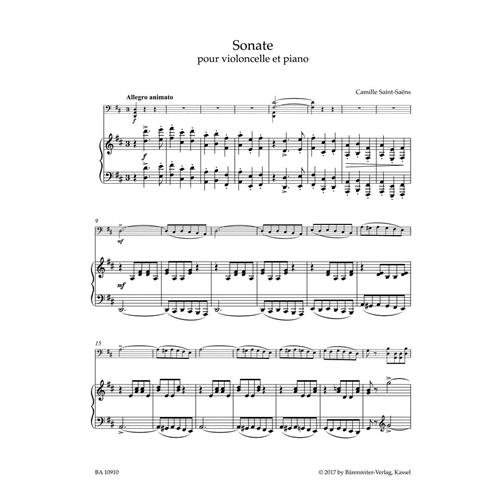 SAINT SAENS C.: SONATA FOR VIOLONCELLO AND PIANO D MAJOR - INCOMPLETE