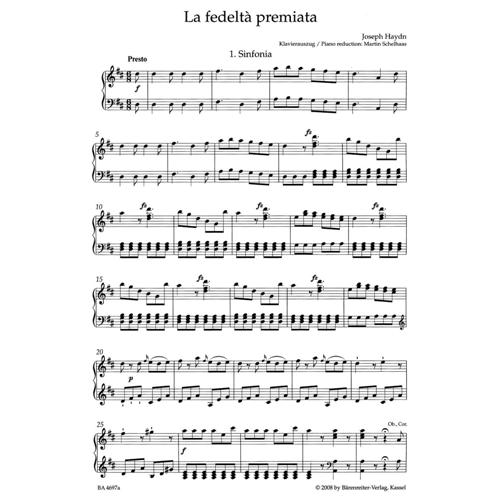 HAYDN F. J.: LA FEDELTÀ PREMIATA HOB. XXVIII: 10