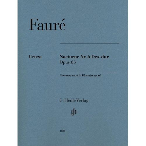 FAURÉ G.: NOCTURNE NO. 6 DES FLAT MAJOR OP. 63 - URTEXT