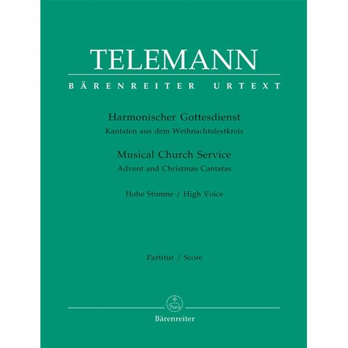 TELEMANN G. P.: MUSICAL CHURCH SERVICE - ADVENT AND CHRISTMAS CANTATAS HIGH VOICE - PARTI + PARTITURA
