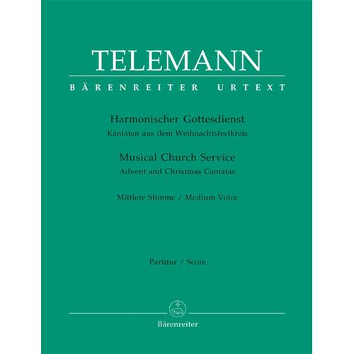 TELEMANN G. P.: MUSICAL CHURCH SERVICE - ADVENT AND CHRISTMAS CANTATAS MEDIUM VOICE - PARTI + PARTITURA