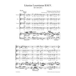 MOZART W. A.: LITANIAE LAURETANEA B. M. V. IN B-FLAT MAJOR KV 109 (74E)- VOCAL SCORE C-PF URTEXT