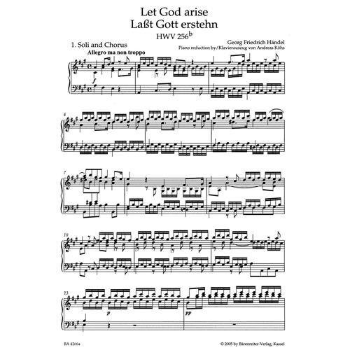 HANDEL G.F.: LET GOD ARISE HWV 256B- VOCAL SCORE C-PF URTEXT