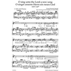 HANDEL G.F.: O SING UNTO THE LORD HWV 249A - VOCAL SCORE C-PF URTEXT