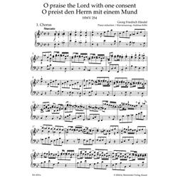 HANDEL G.F.: O PRAISE THE LORD WITH ONE CONSENT HWV 254 - VOCAL SCORE C-PF URTEXT