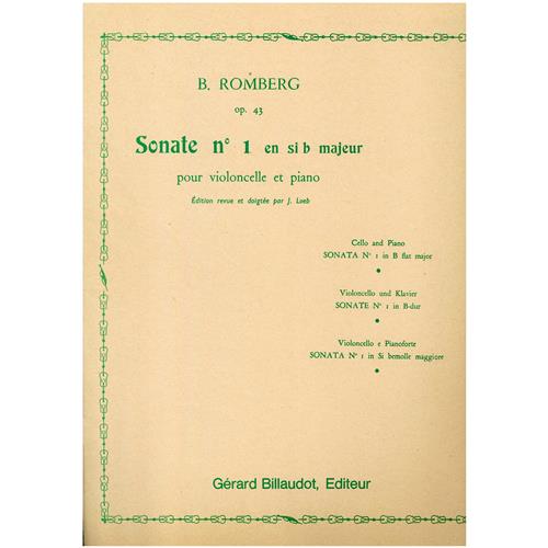 ROMBERG B.: SONATE NO. 1 EN SI B MAJEUR OP. 43 POUR VIOLONCELLO ET PIANO