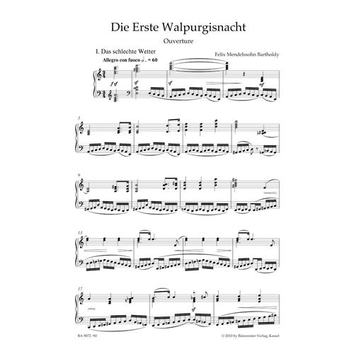 MENDELSSOHN B. F.: THE FIRST WALPURGIS NIGHT OP. 60 - VOCAL SCORE C-PF URTEXT