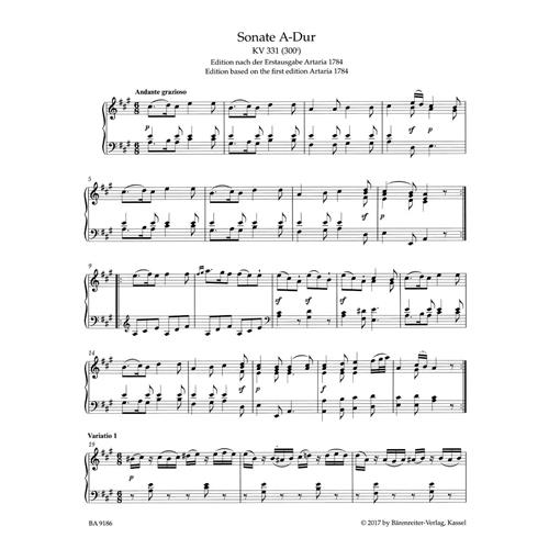 MOZART W. A.: PIANO SONATA KV331 IN A MAJ (ALLA TURCA)