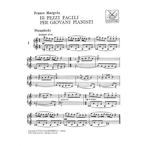 MARGOLA F.: 15 PEZZI FACILI PER GIOVANI PIANISTI