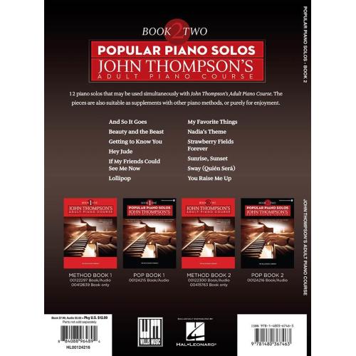 THOMPSON J.: POPULAR PIANO SOLOS - CORSO DI PIANOFORTE PER ADULTI VOL. 2